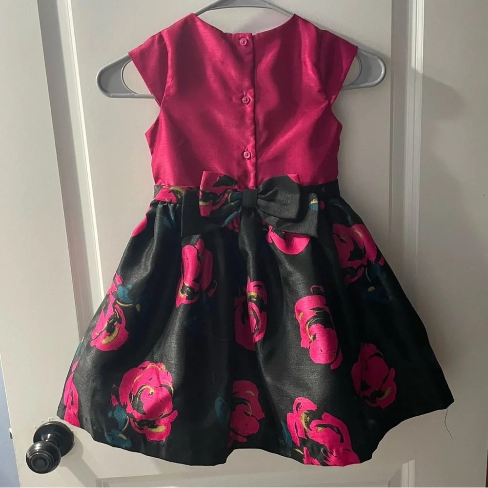 Gymboree Pink and Black Floral Dress